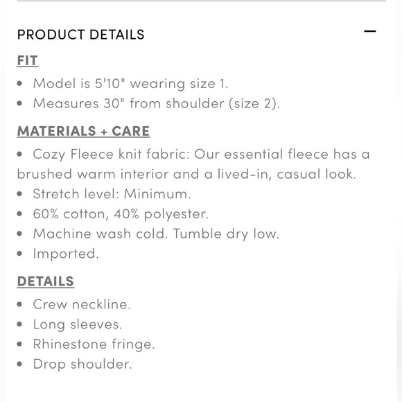 Drop Shoulder Rhinestone Fringe Sweatshirt - Picture 6 of 6